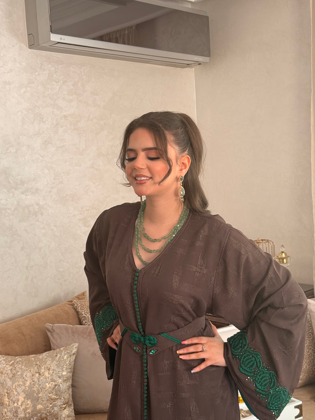 CAFTAN GRIS VERT