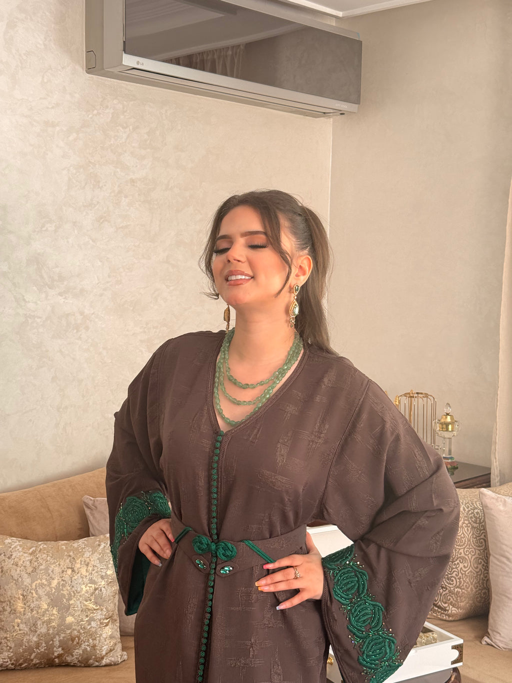 CAFTAN GRIS VERT