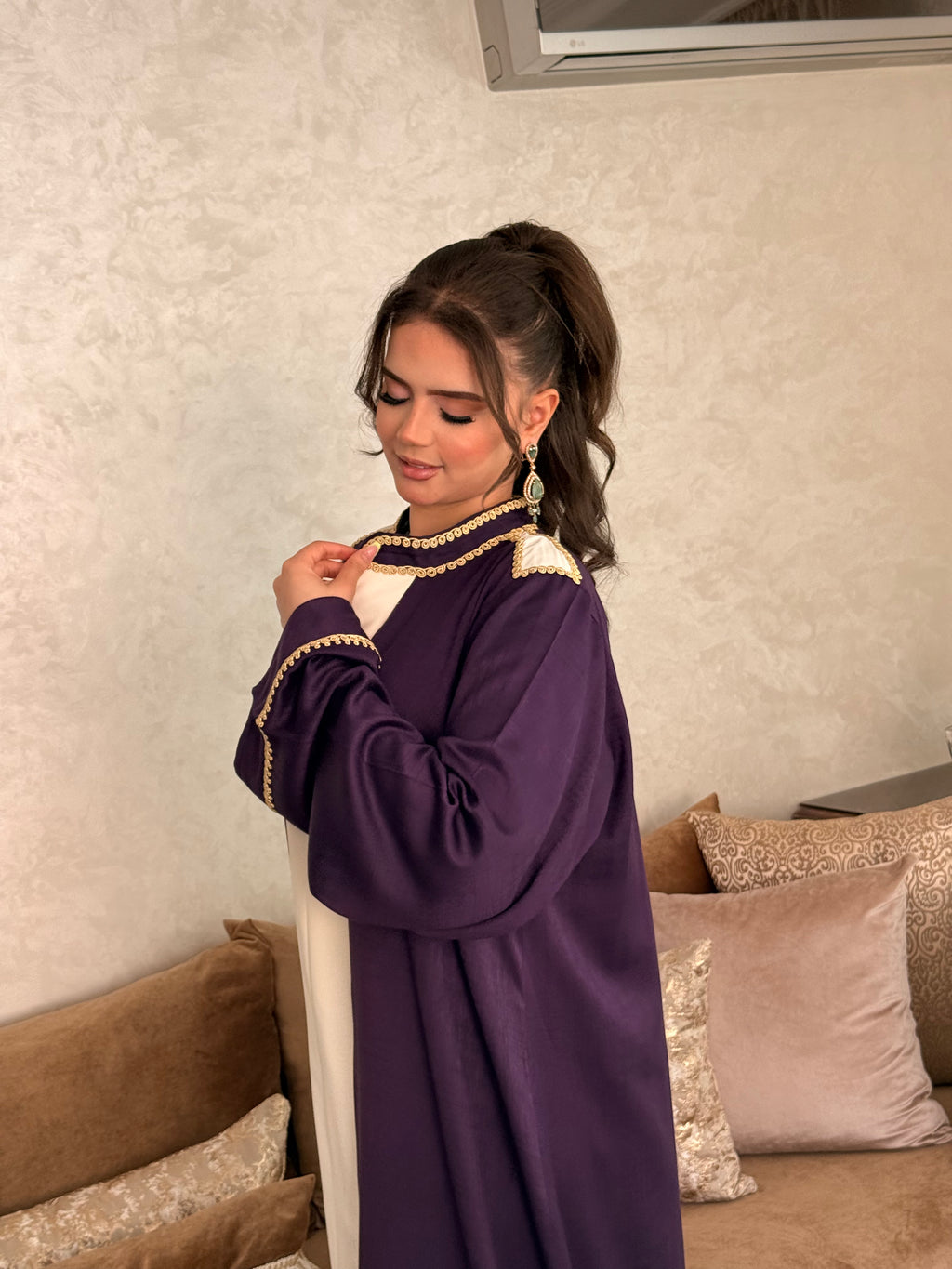 CAFTAN BLANC Mauve