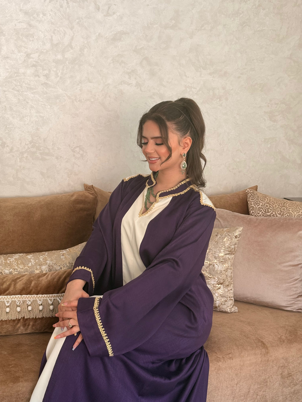CAFTAN BLANC Mauve